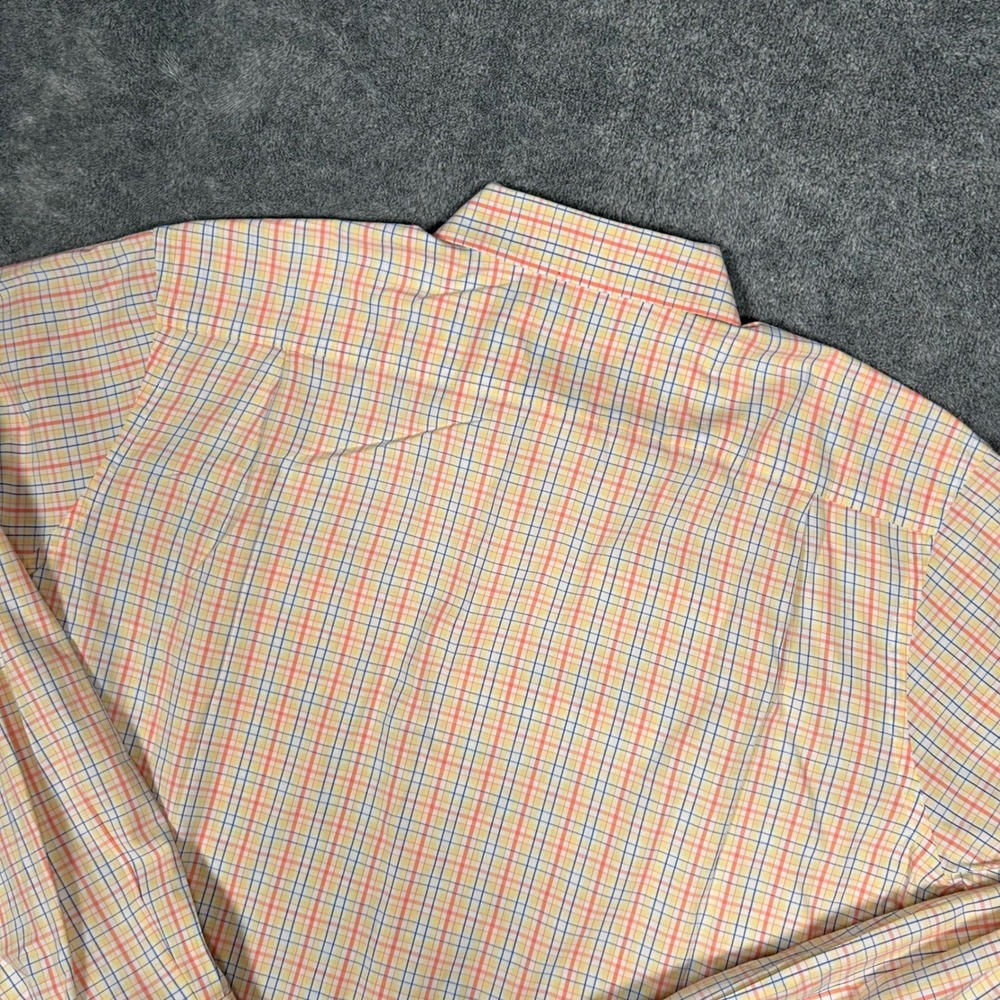 Southern Tide Button Down Shirt Mens Large Tattersall Check Orange Yellow Blue - Picture 11 of 14